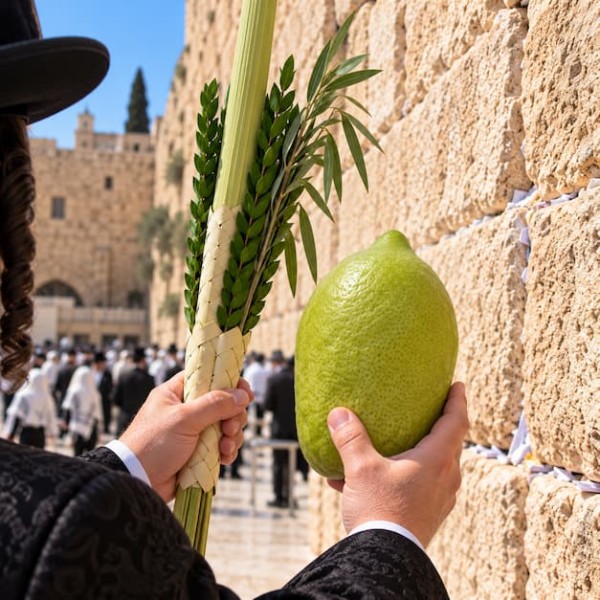  נטילת לולב בזמן הזה על יד הכותל המערבי