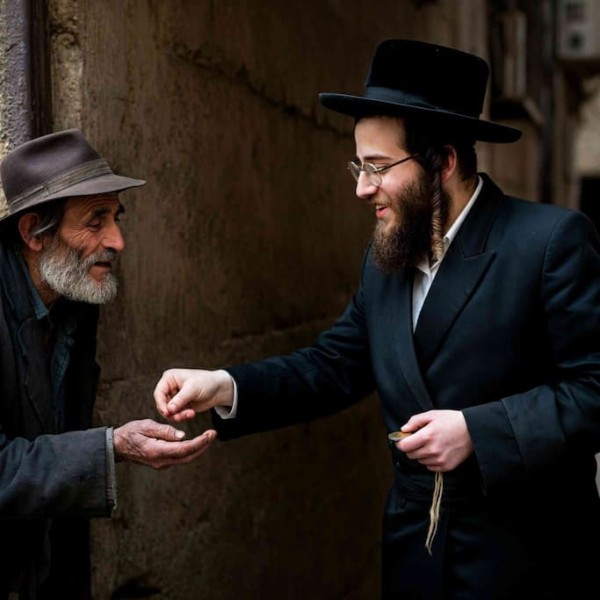 שיעור צדקה לעני המחזר על הפתחים
