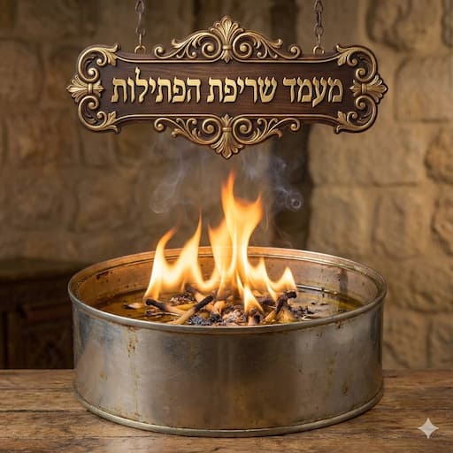  דיני ומנהגי - שיירי הפתילות והשמן ושריפתם (א')